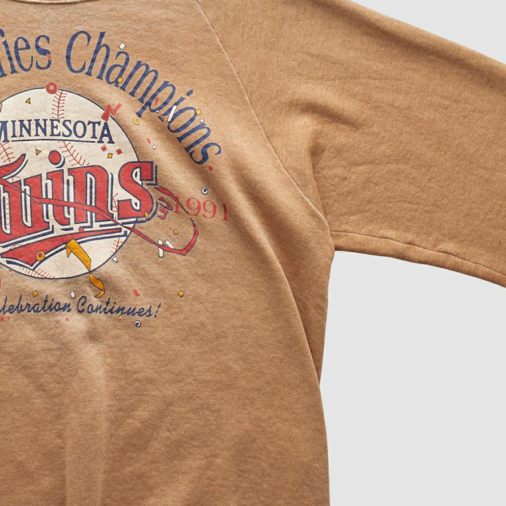 Tan Minnesota Twins 1991 Pullover Sweatshirt