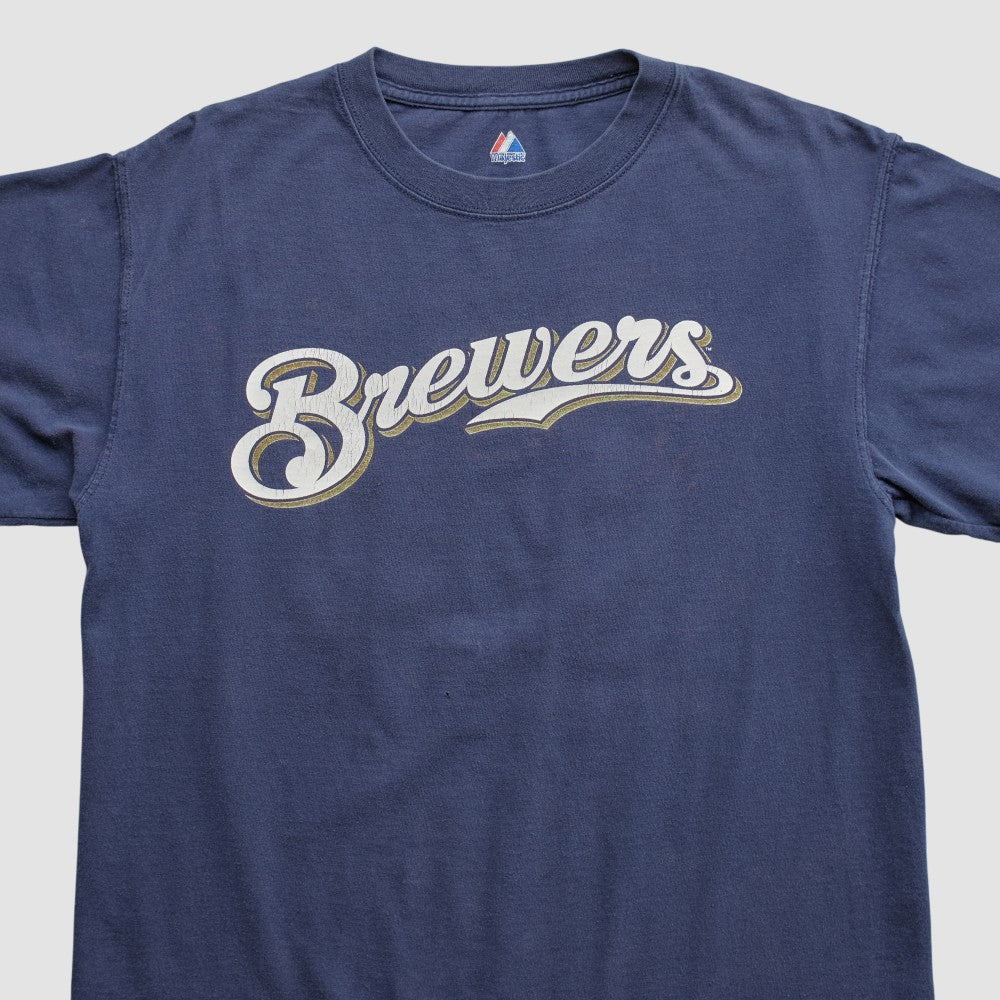 Navy Milwaukee Brewers Majestic 2000s T-shirt