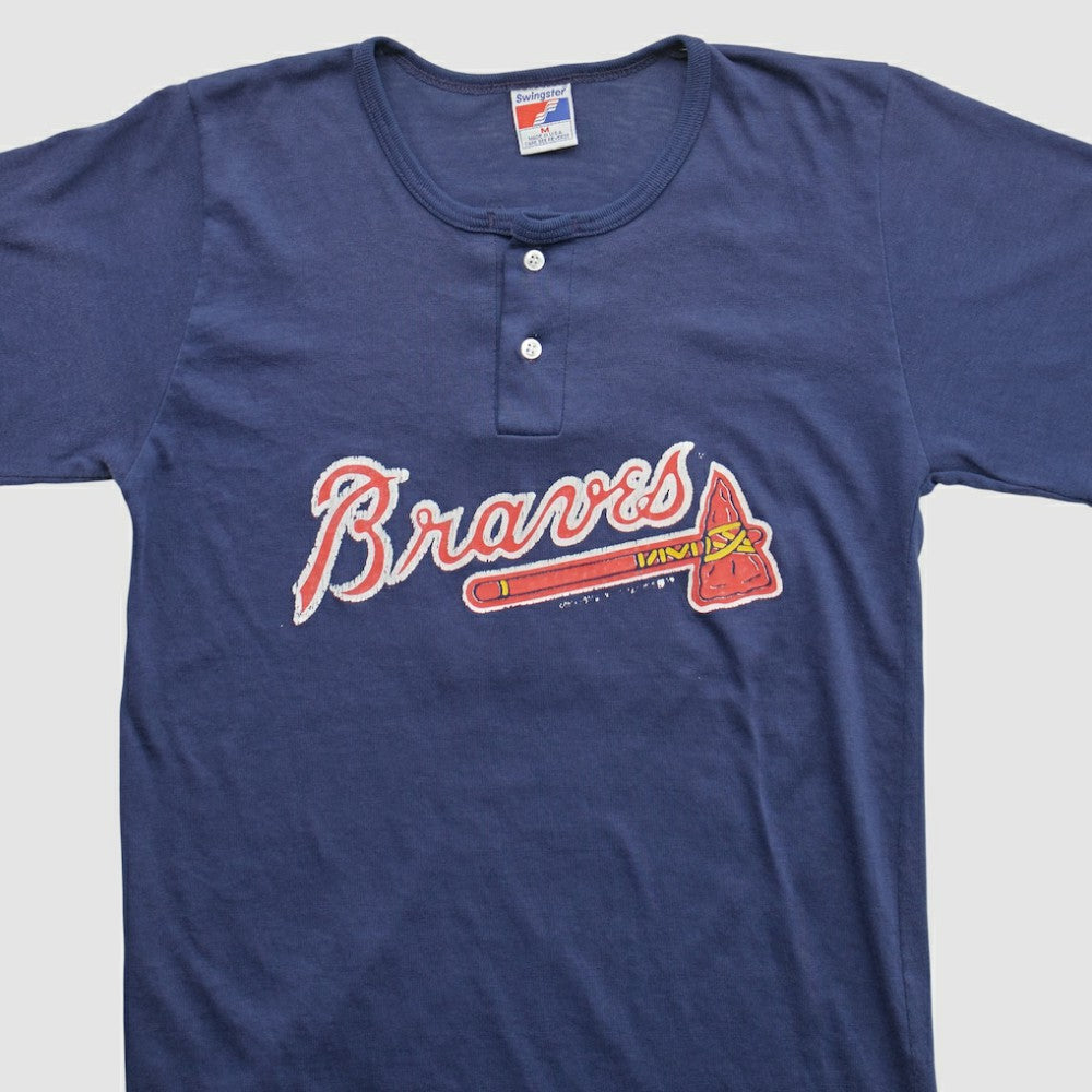 Navy Atlanta Braves Swingster 90s T-shirt