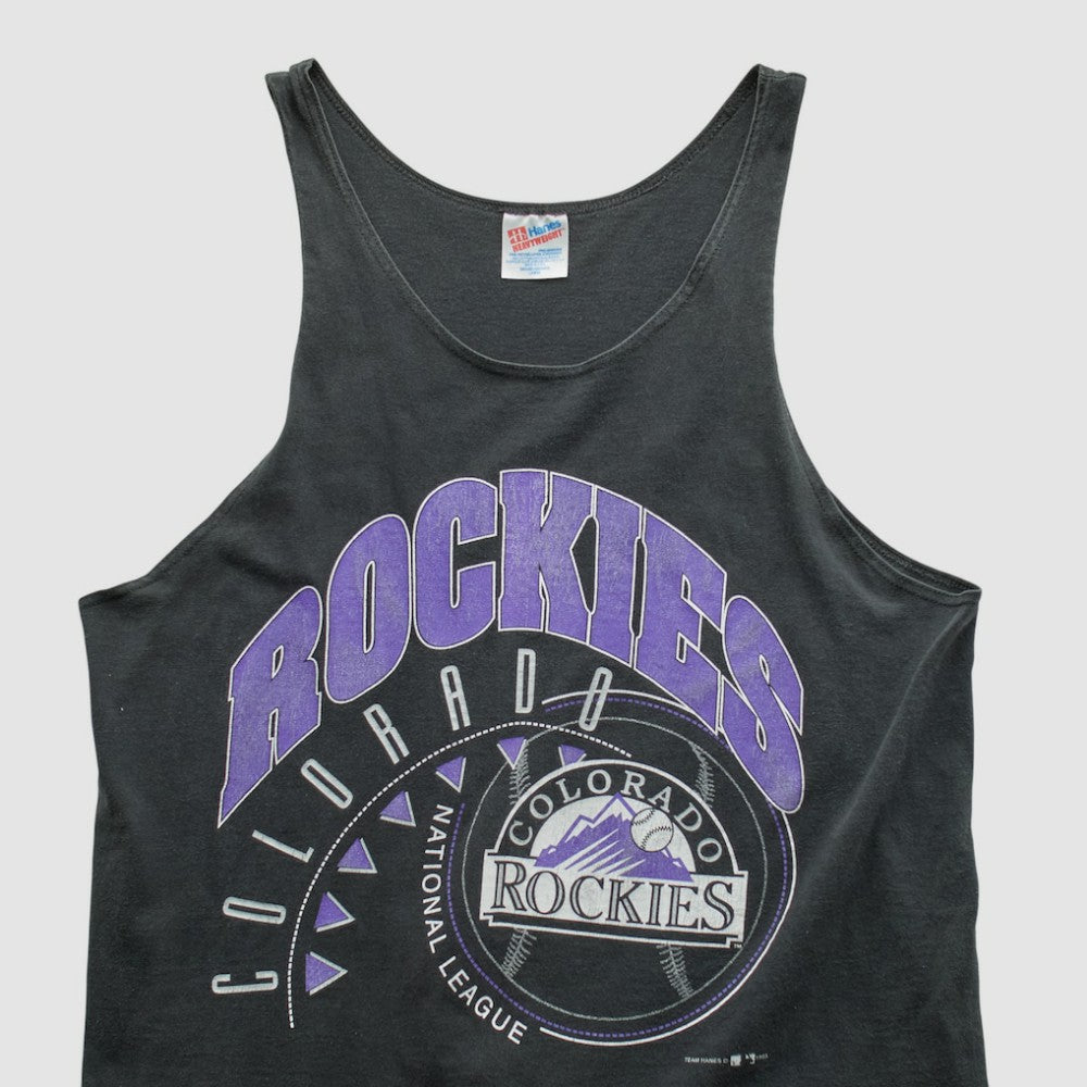 Black Colorado Rockies Hanes 90s Tank