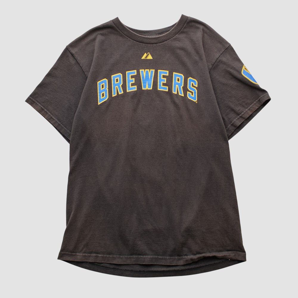 Black Milwaukee Brewers Majestic 2000s T-shirt