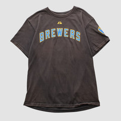 Black Milwaukee Brewers Majestic 2000s T-shirt