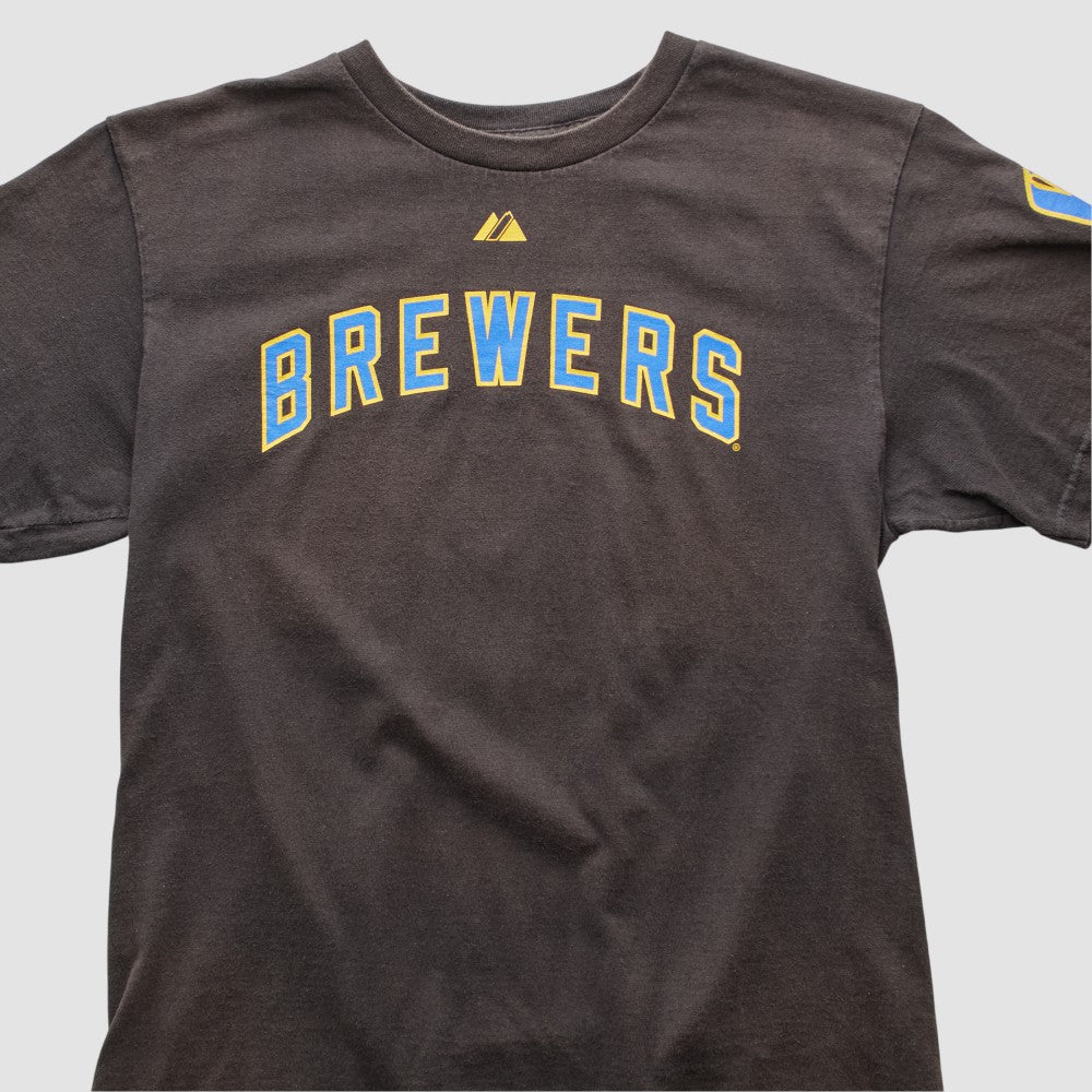 Black Milwaukee Brewers Majestic 2000s T-shirt