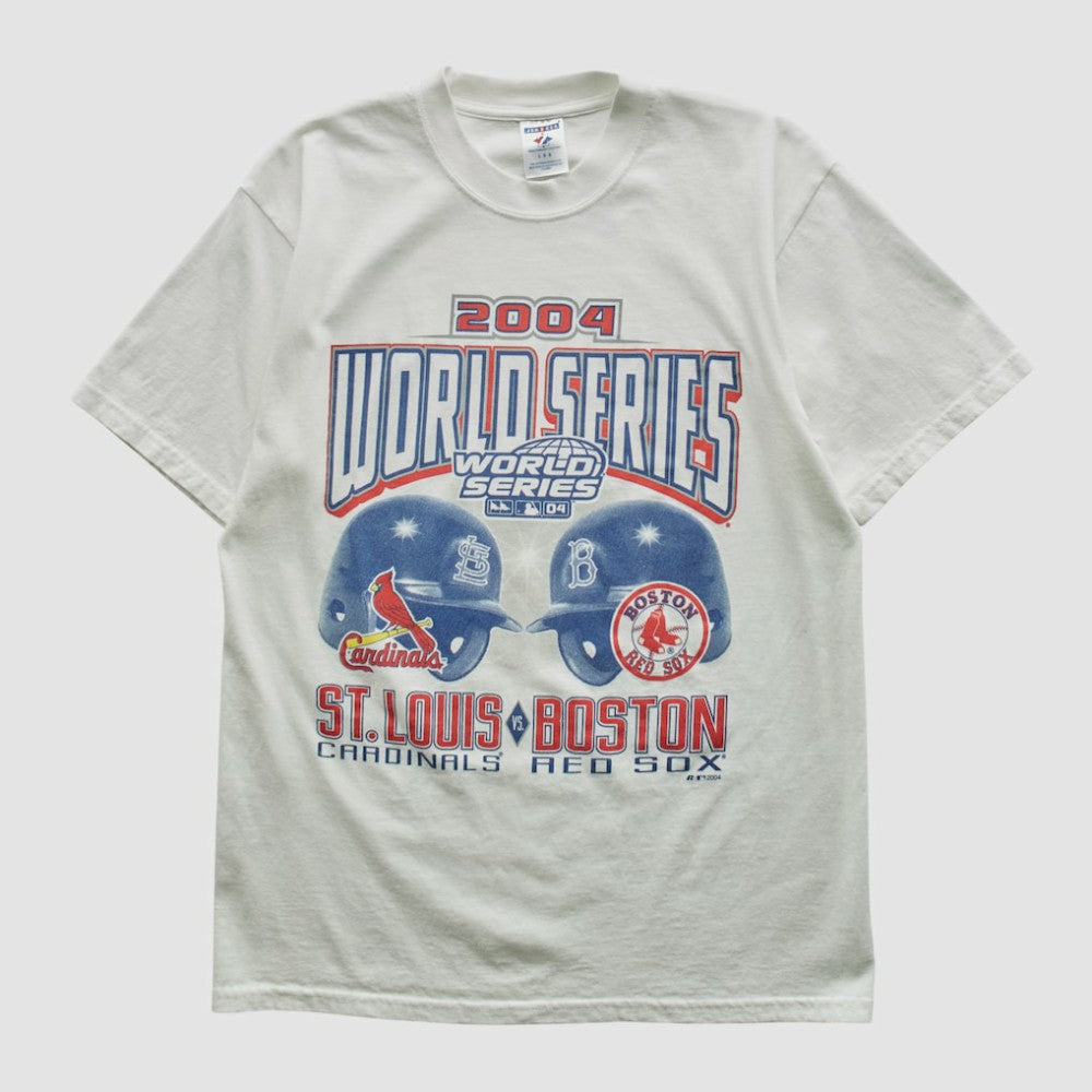 White MLB World Series Jerzees 2004 T-shirt