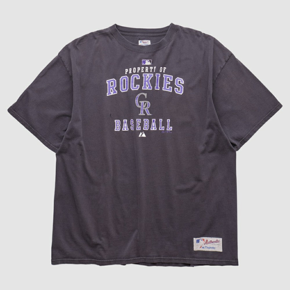 Charcoal Colorado Rockies Majestic 2000s T-shirt