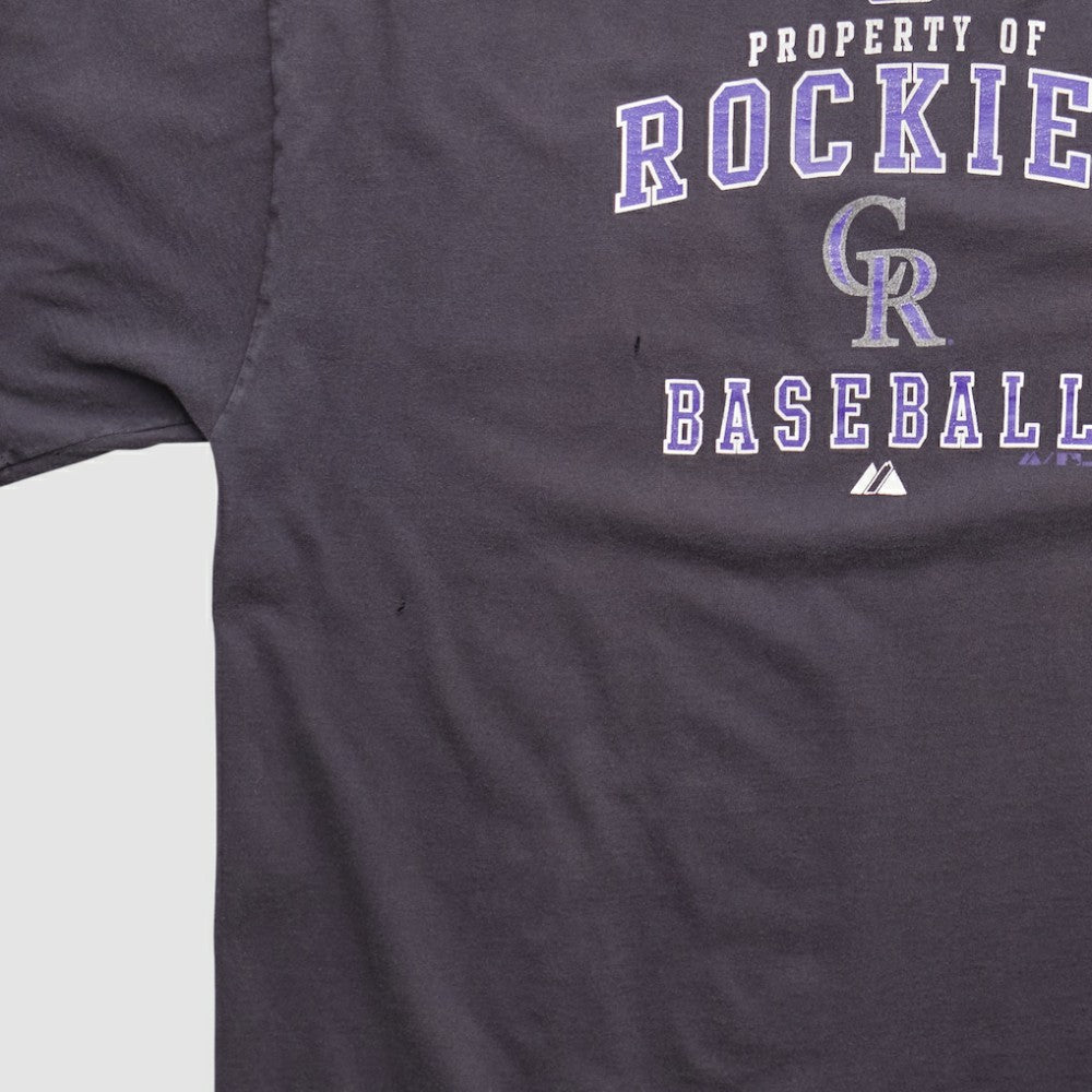 Charcoal Colorado Rockies Majestic 2000s T-shirt