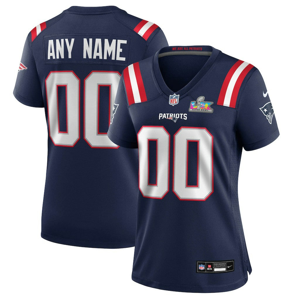 Women's Super Bowl LX Patch Custom Game Jersey - New England Patriots Jerseys
