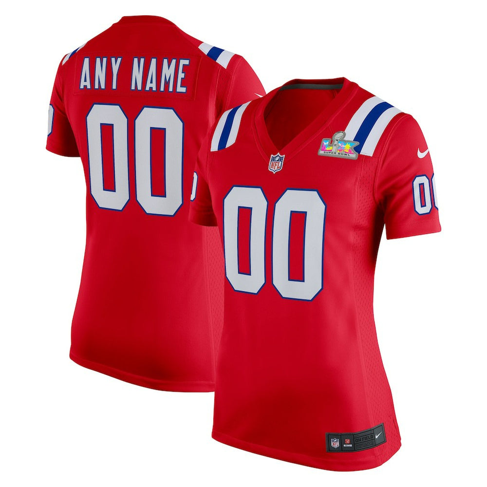 Women's Super Bowl LX Patch Custom Game Jersey - New England Patriots Jerseys
