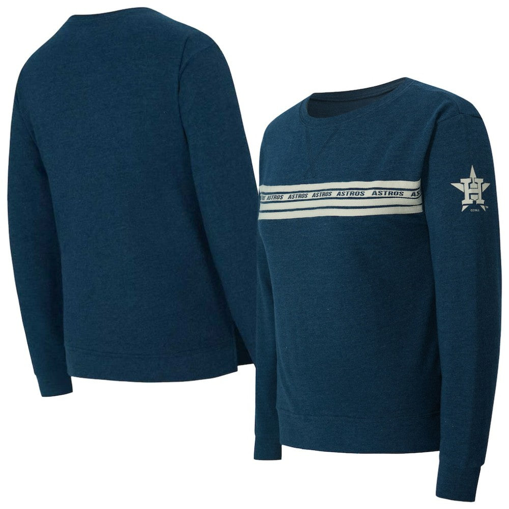 Navy Houston Astros Concepts Sport Women's Birch French Terry Long Sleeve T-Shirt