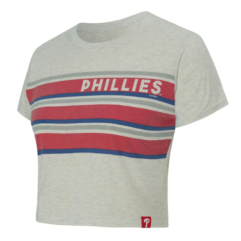 Cream Philadelphia Phillies Concepts Sport Women's Birch Cropped T-Shirt