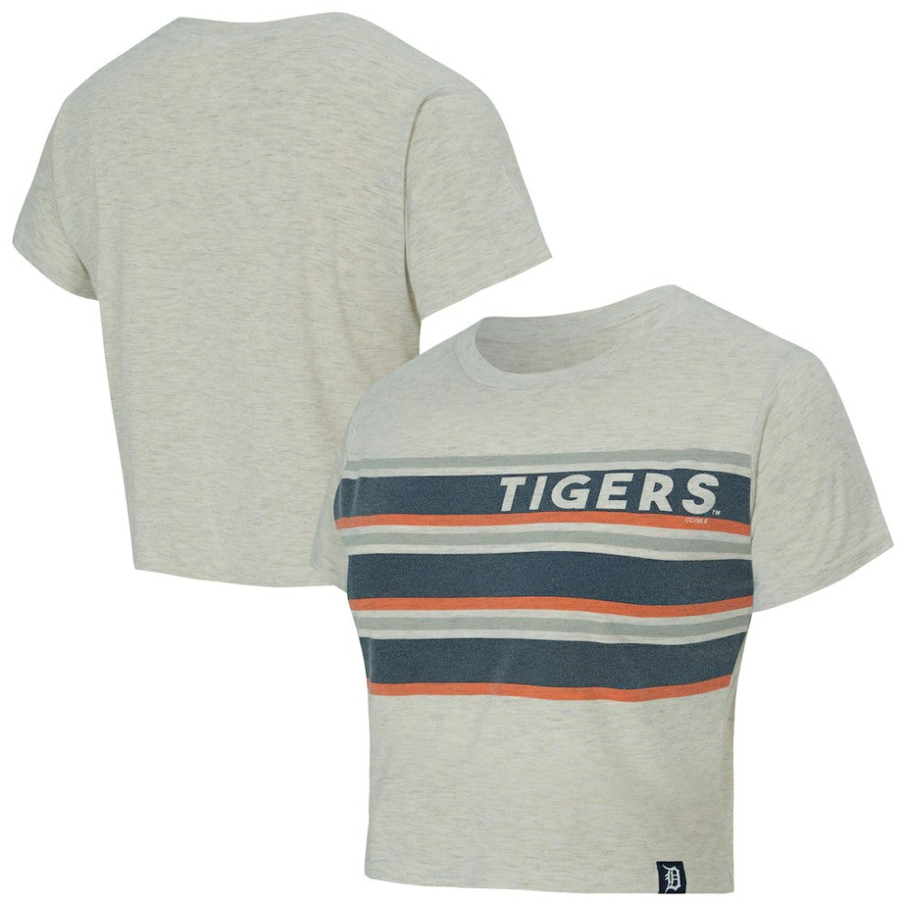 Cream Detroit Tigers Concepts Sport Women's Birch Cropped T-Shirt