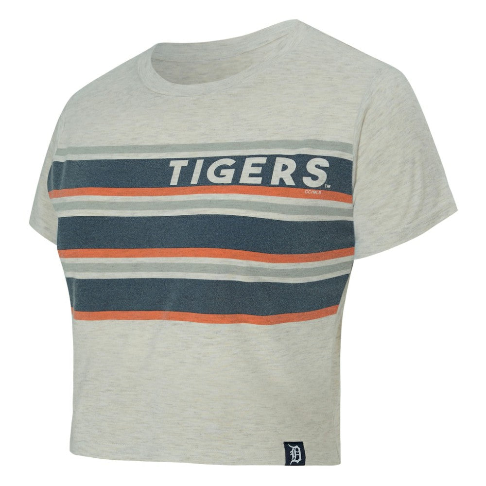Cream Detroit Tigers Concepts Sport Women's Birch Cropped T-Shirt