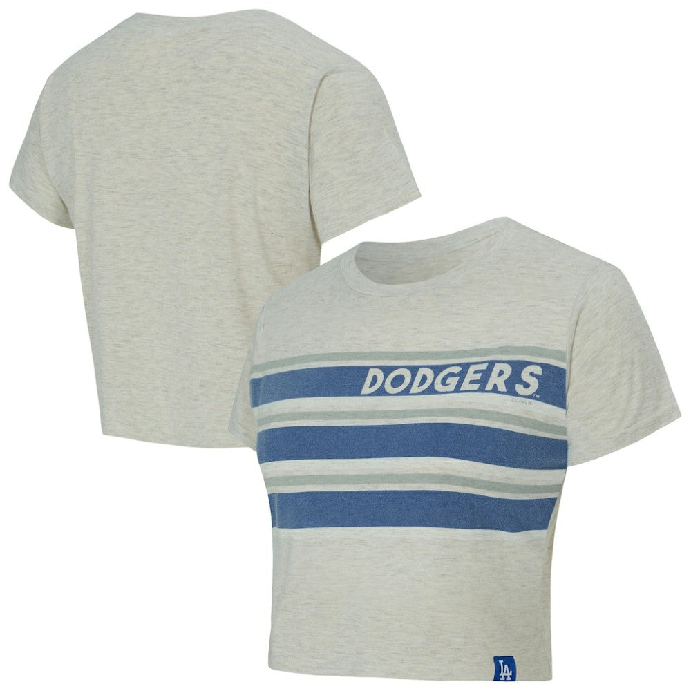 Cream Los Angeles Dodgers Concepts Sport Women's Birch Cropped T-Shirt
