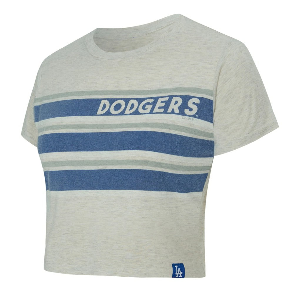 Cream Los Angeles Dodgers Concepts Sport Women's Birch Cropped T-Shirt