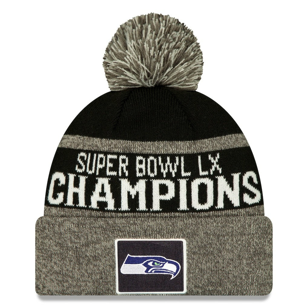 Super Bowl LX Champions Parade Cuffed Knit Hat with Pom - Seattle Seahawks Hats