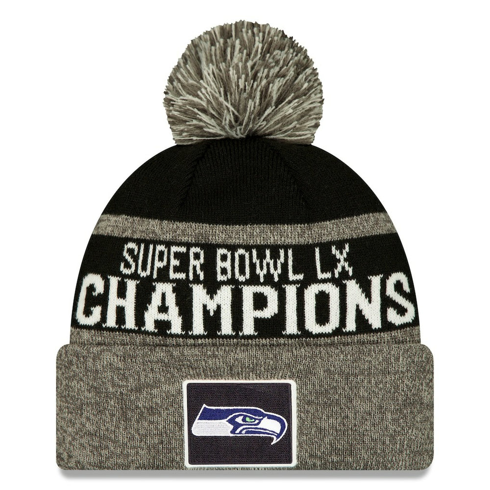 Super Bowl LX Champions Parade Cuffed Knit Hat with Pom - Seattle Seahawks Hats