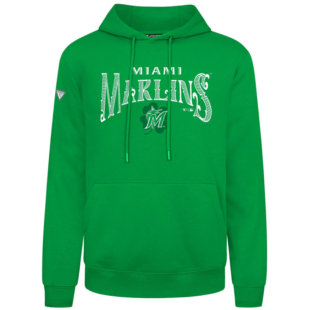 Green Miami Marlins Levelwear St. Patrick's Day Podium Hoodie