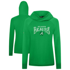 Green Atlanta Braves Levelwear Women's St. Patrick's Day Slender Raglan Hoodie
