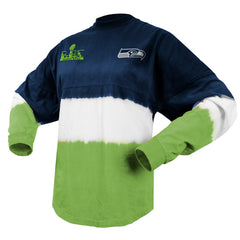 Spirit Jersey Women's Super Bowl LX s Horizontal Ombre Long Sleeve T-Shirt - Seattle Seahawks T-shirts