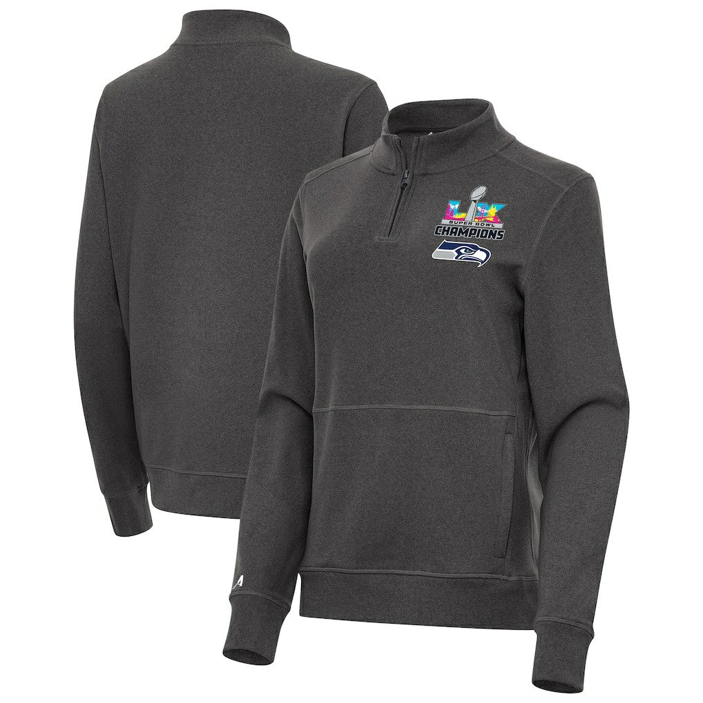 Antigua Women's Super Bowl LX s Crush Quarter-Zip Pullover - Seattle Seahawks Pullover