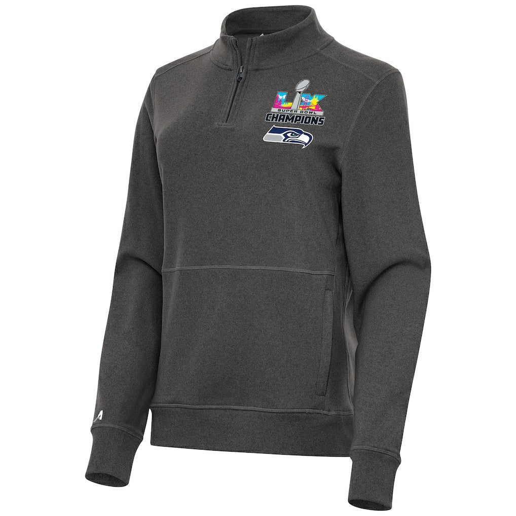 Antigua Women's Super Bowl LX s Crush Quarter-Zip Pullover - Seattle Seahawks Pullover