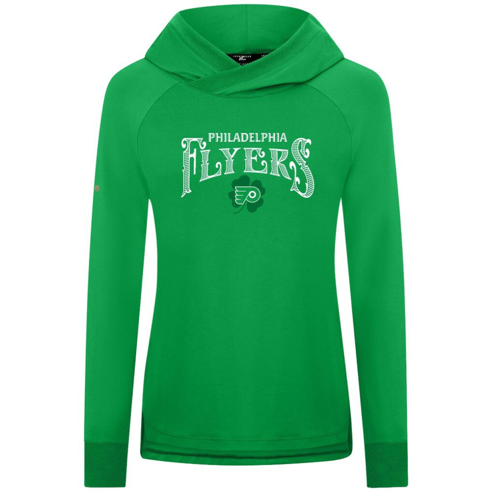 NHL Philadelphia Flyers Levelwear Women's St. Patrick's Day Slender Raglan Hoodie