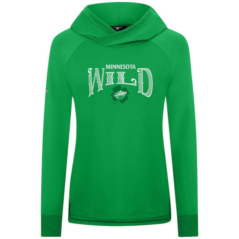 NHL Minnesota Wild Levelwear Women's St. Patrick's Day Slender Raglan Hoodie