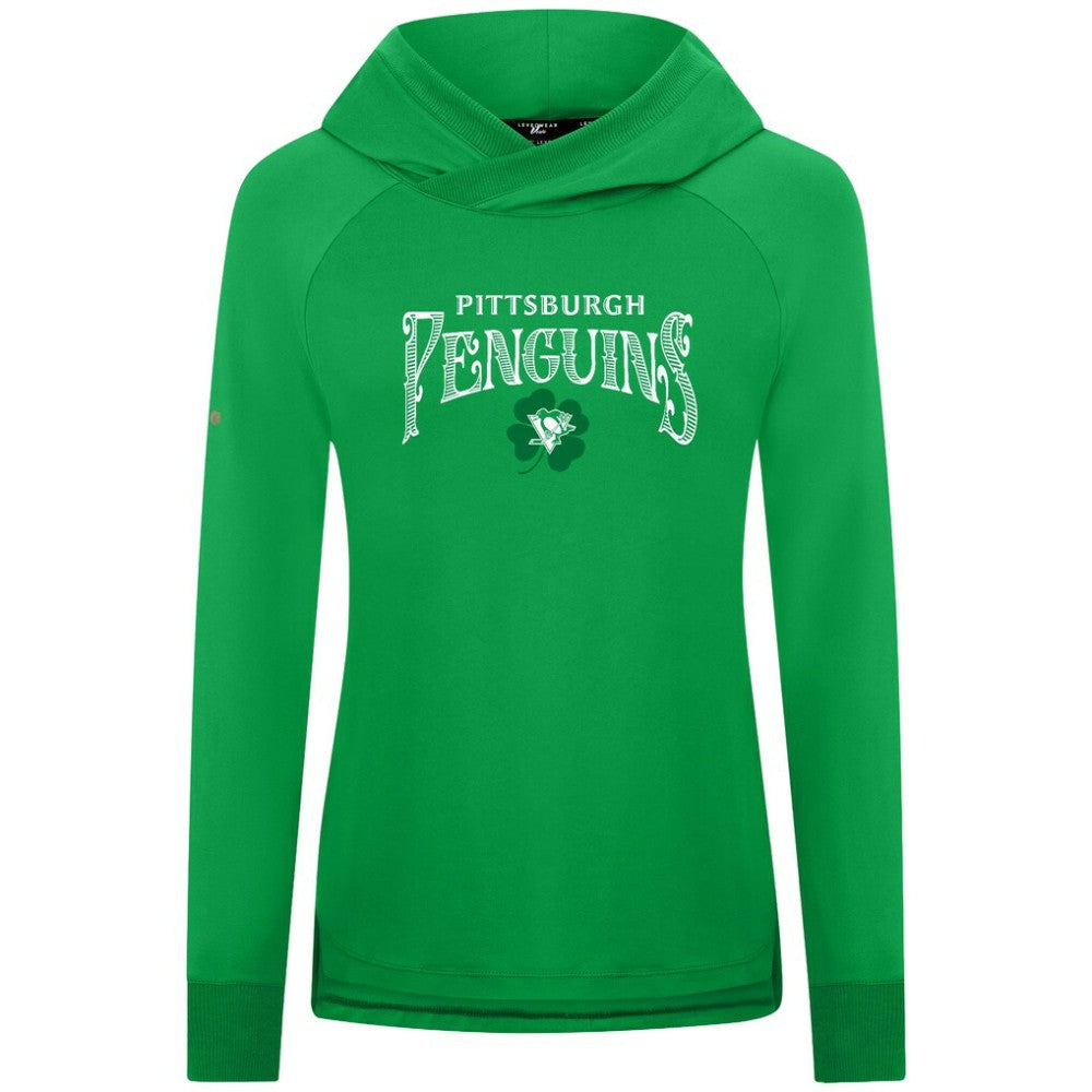 NHL Pittsburgh Penguins Levelwear Women's St. Patrick's Day Slender Raglan Hoodie