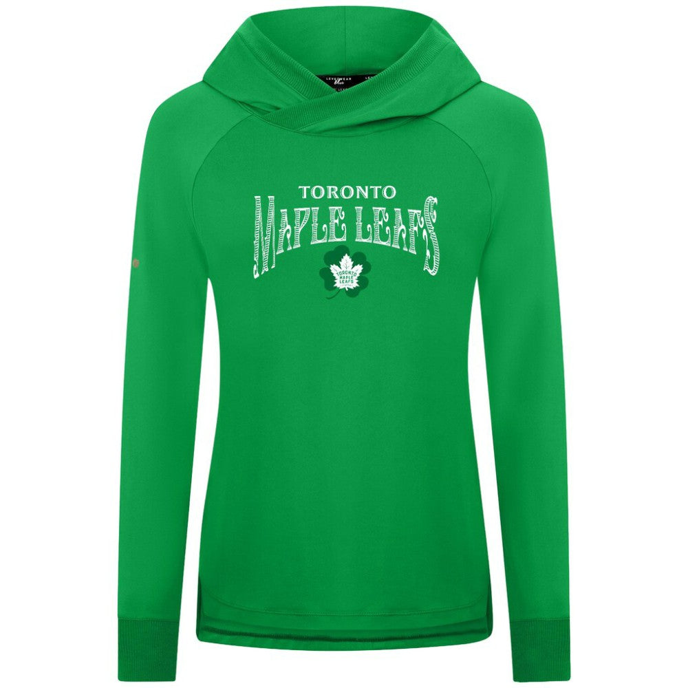 NHL Toronto Maple Leafs Levelwear Women's St. Patrick's Day Slender Raglan Hoodie