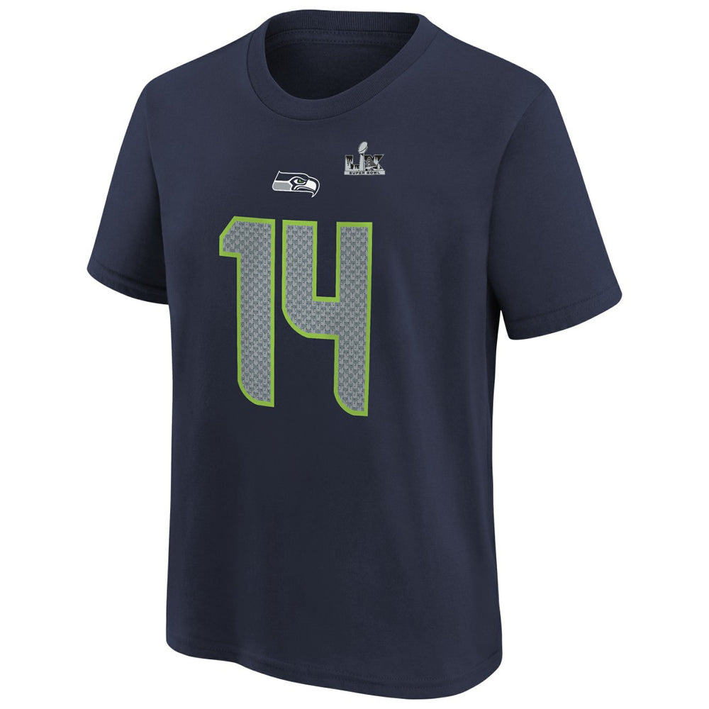 Sam Darnold  Youth Super Bowl LX Name & Number T-Shirt - Seattle Seahawks T-shirts