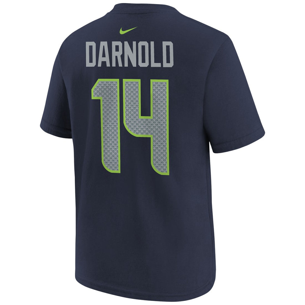 Sam Darnold  Youth Super Bowl LX Name & Number T-Shirt - Seattle Seahawks T-shirts