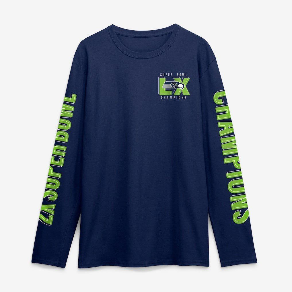 Two-Time Super Bowl Champions Big & Tall Own The Moments Long Sleeve T-Shirt - Seattle Seahawks T-shirts