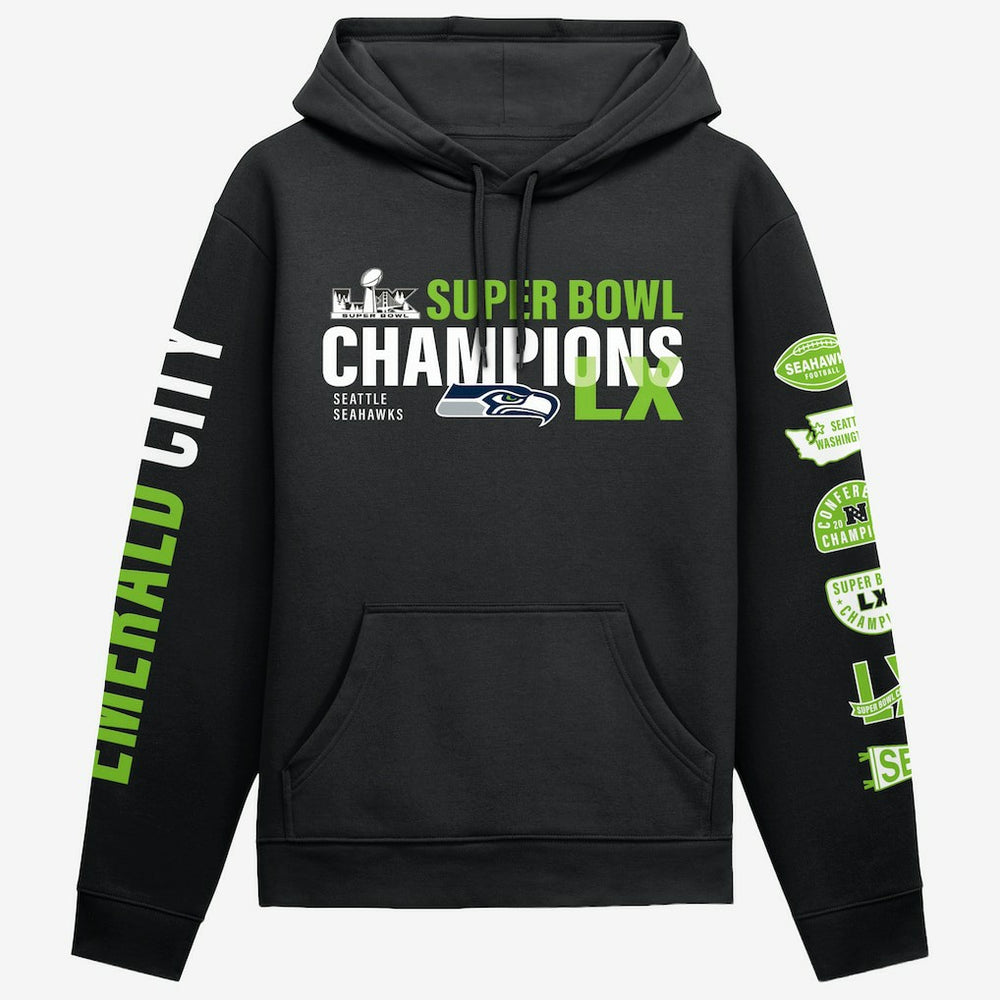 Super Bowl LX Champions Four Piece Hoodie - Seattle Seahawks Hoodies