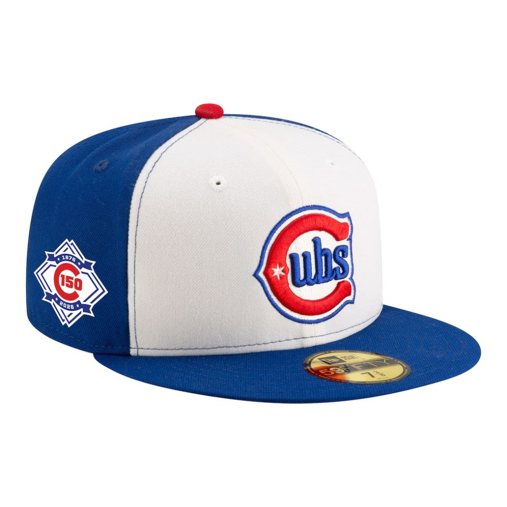 White/Royal Chicago Cubs New Era 150th Anniversary 59FIFTY Fitted Hat