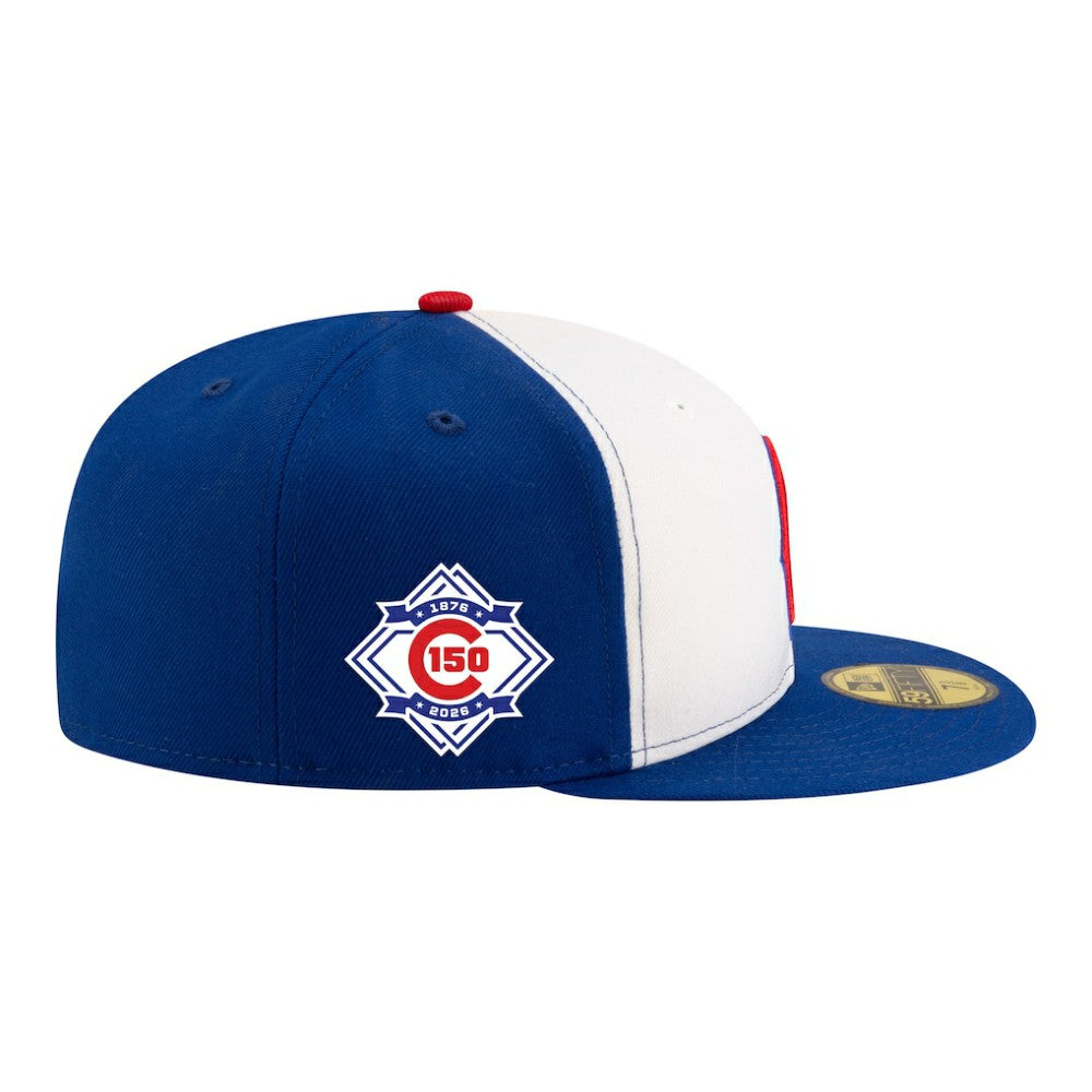White/Royal Chicago Cubs New Era 150th Anniversary 59FIFTY Fitted Hat