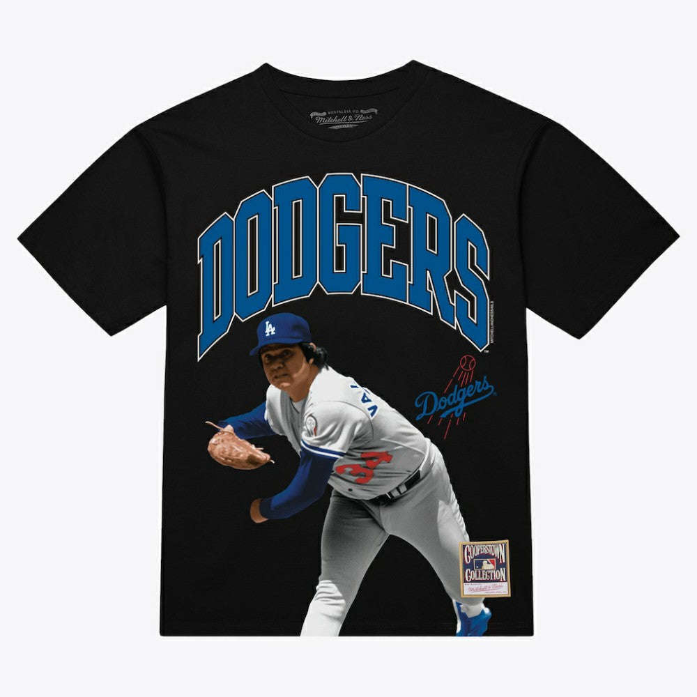 Black Fernando Valenzuela Los Angeles Dodgers Mitchell & Ness Photo Arch Player Graphic T-Shirt