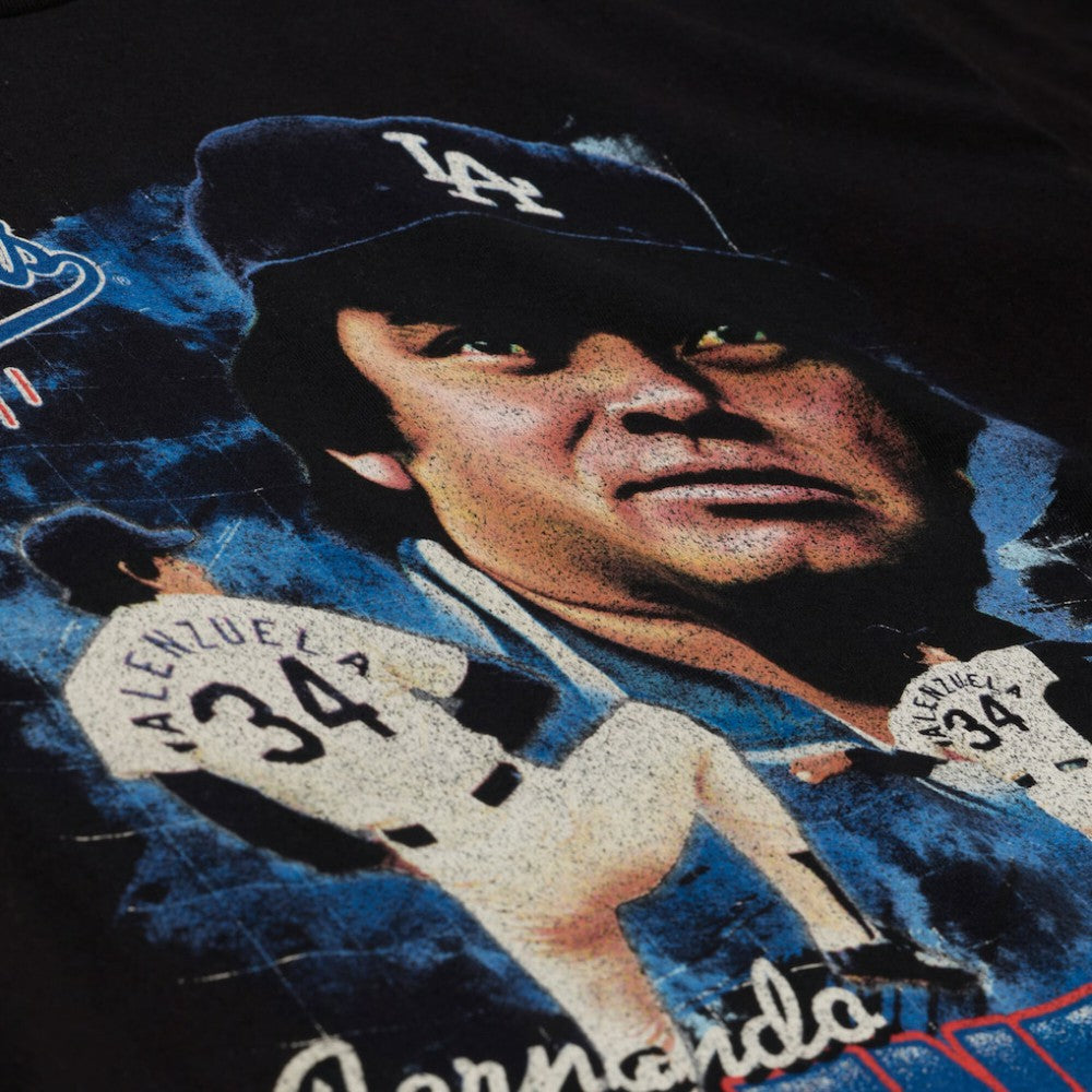 Black Fernando Valenzuela Los Angeles Dodgers Mitchell & Ness Legendary Collage Player T-Shirt