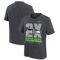 Youth Two-Time Super Bowl Champions Multi-Champs T-Shirt - Seattle Seahawks T-shirts