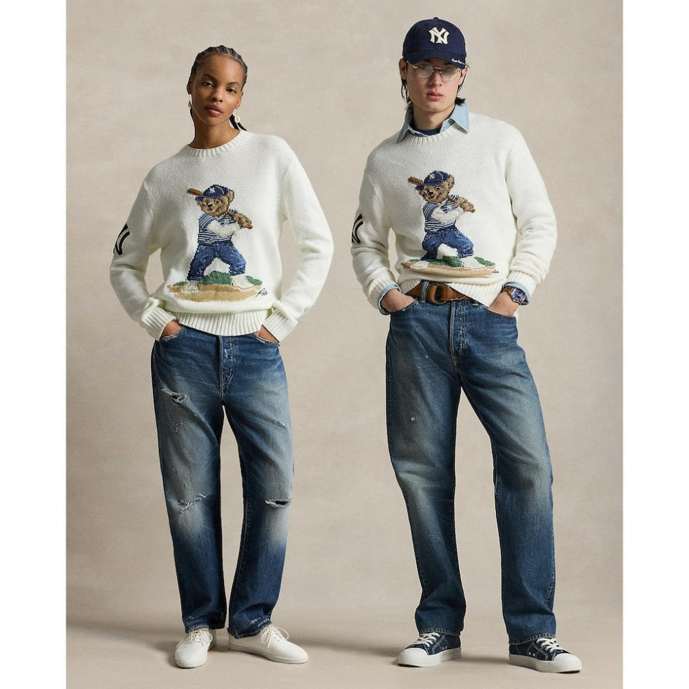 White Yankees Polo Ralph Lauren Bear Sweater