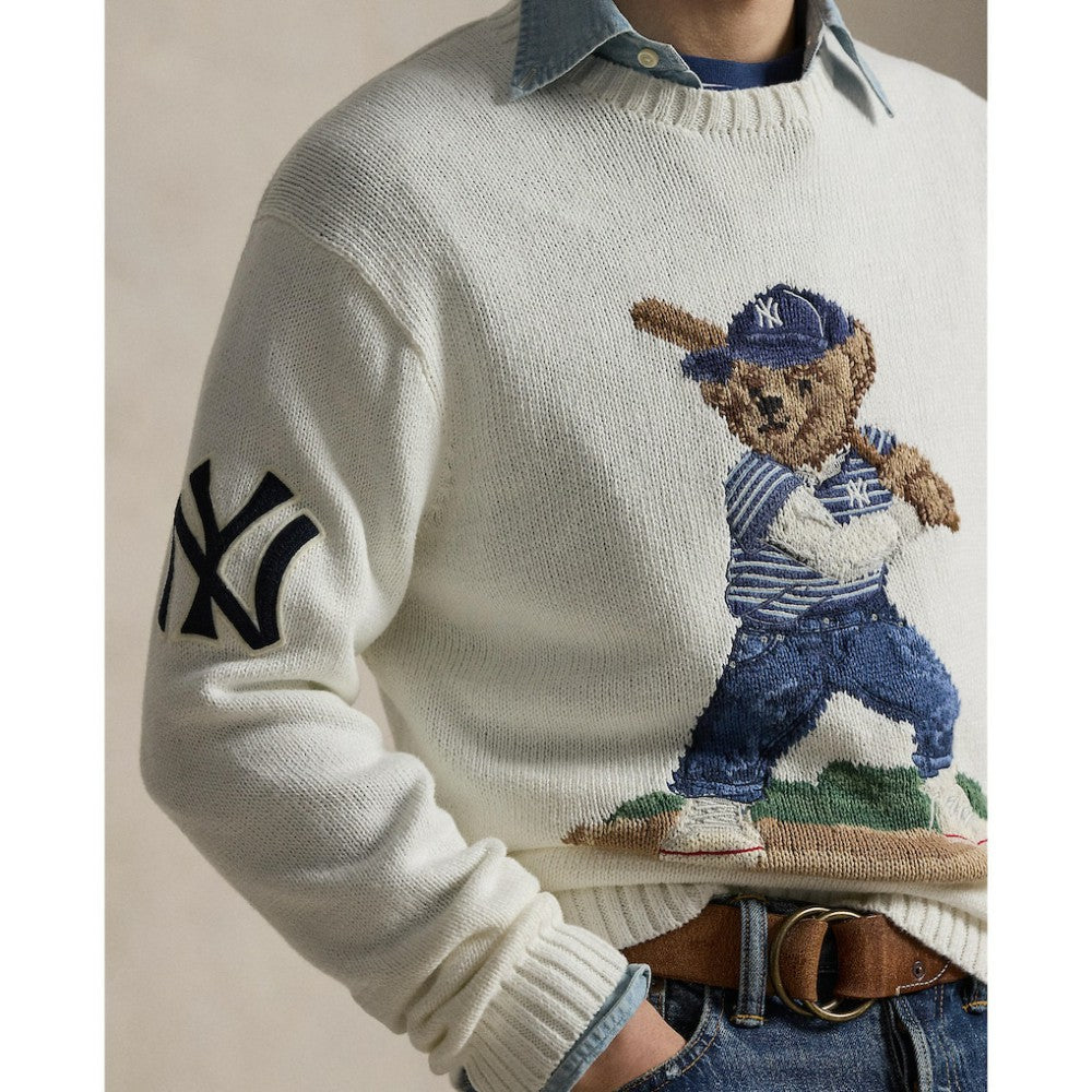 White Yankees Polo Ralph Lauren Bear Sweater