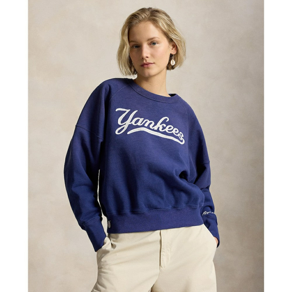Navy Yankees Polo Ralph Lauren Women's Vintage Knit Sweatshirt
