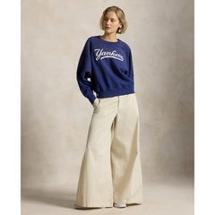 Navy Yankees Polo Ralph Lauren Women's Vintage Knit Sweatshirt