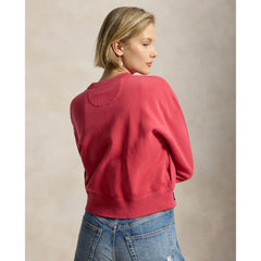 Red Yankees Polo Ralph Lauren Women's Seasonal Knit Full-Snap Cardigan