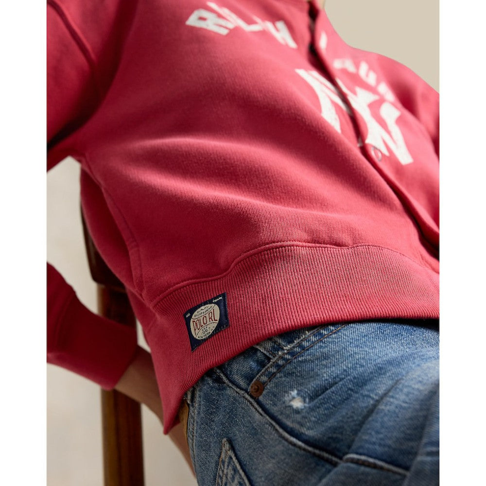 Red Yankees Polo Ralph Lauren Women's Seasonal Knit Full-Snap Cardigan