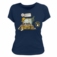 Navy Milwaukee Brewers Tiny Turnip Women's 2026 Spring Training T-Shirt