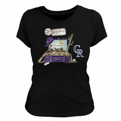 Black Colorado Rockies Tiny Turnip Women's 2026 Spring Training T-Shirt