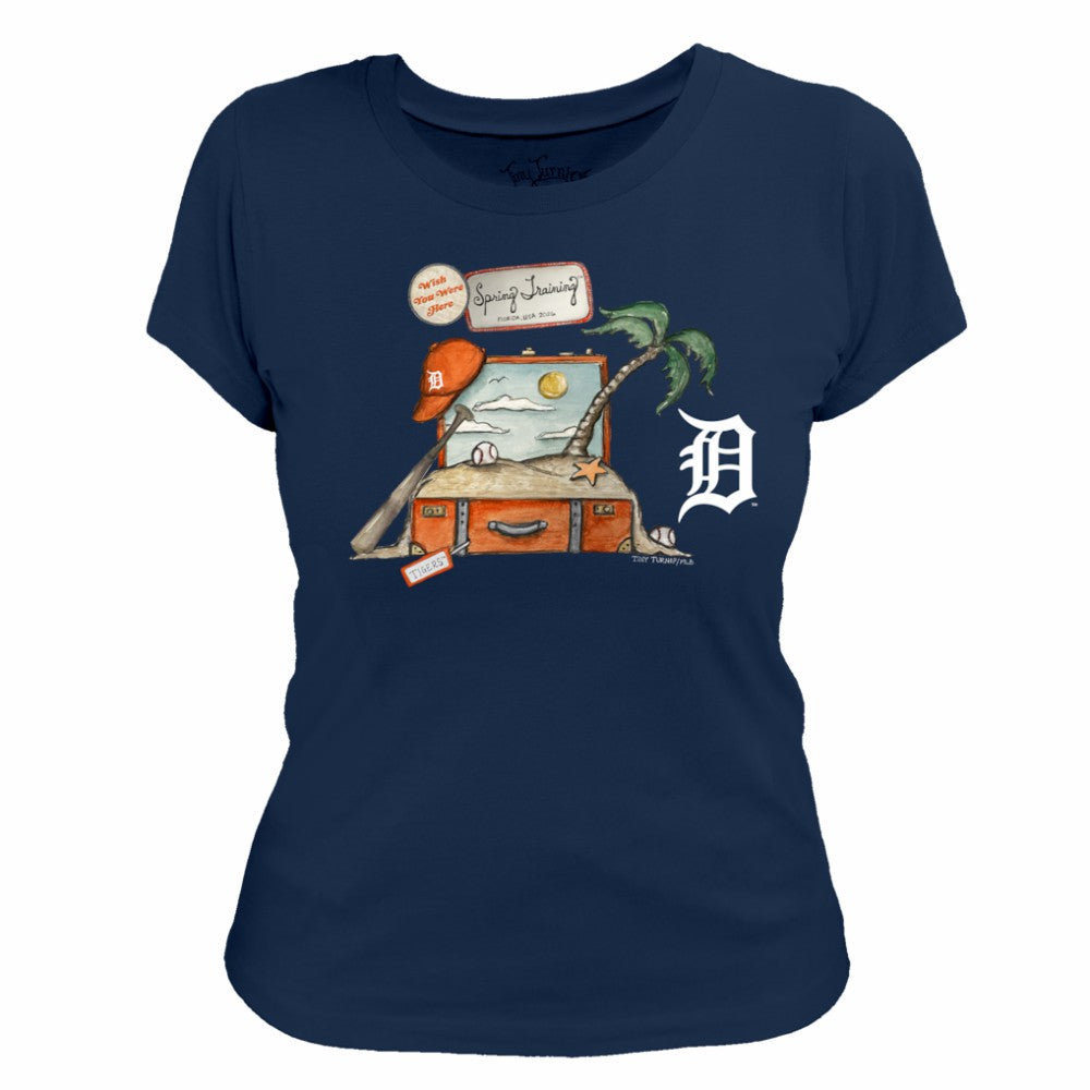 Navy Detroit Tigers Tiny Turnip Women's 2026 Spring Training T-Shirt