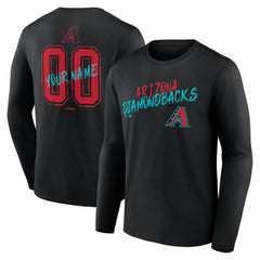 Black Arizona Diamondbacks  Hustle Personalized Name & Number Long Sleeve T-Shirt
