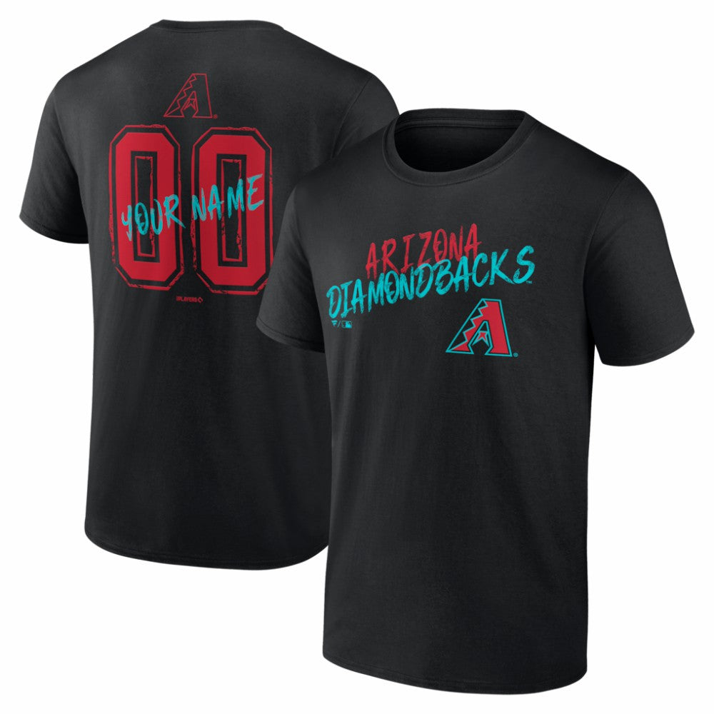 Black Arizona Diamondbacks  Hustle Personalized Name & Number T-Shirt