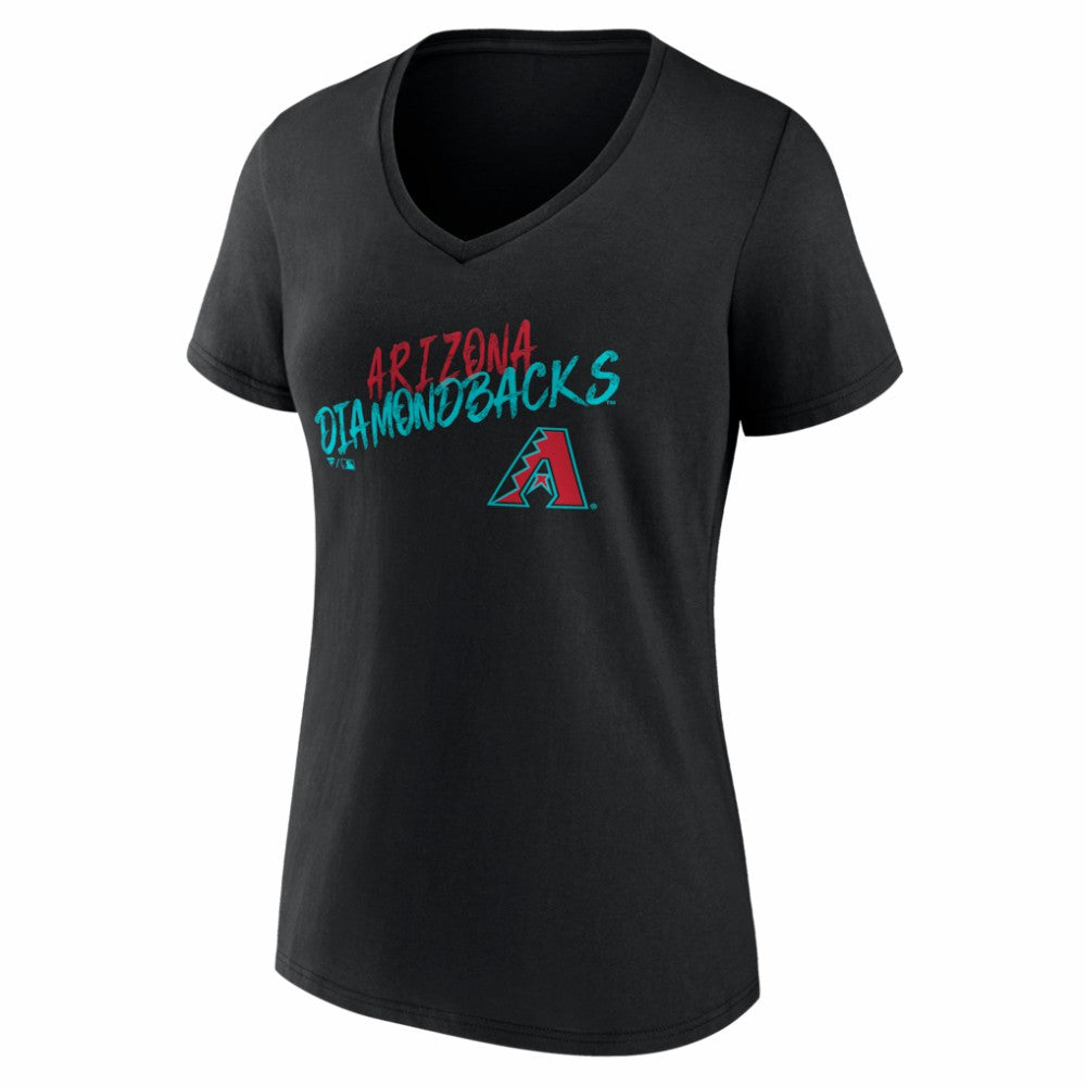 Black Arizona Diamondbacks Women's Hustle Personalized Name & Number V-Neck T-Shirt